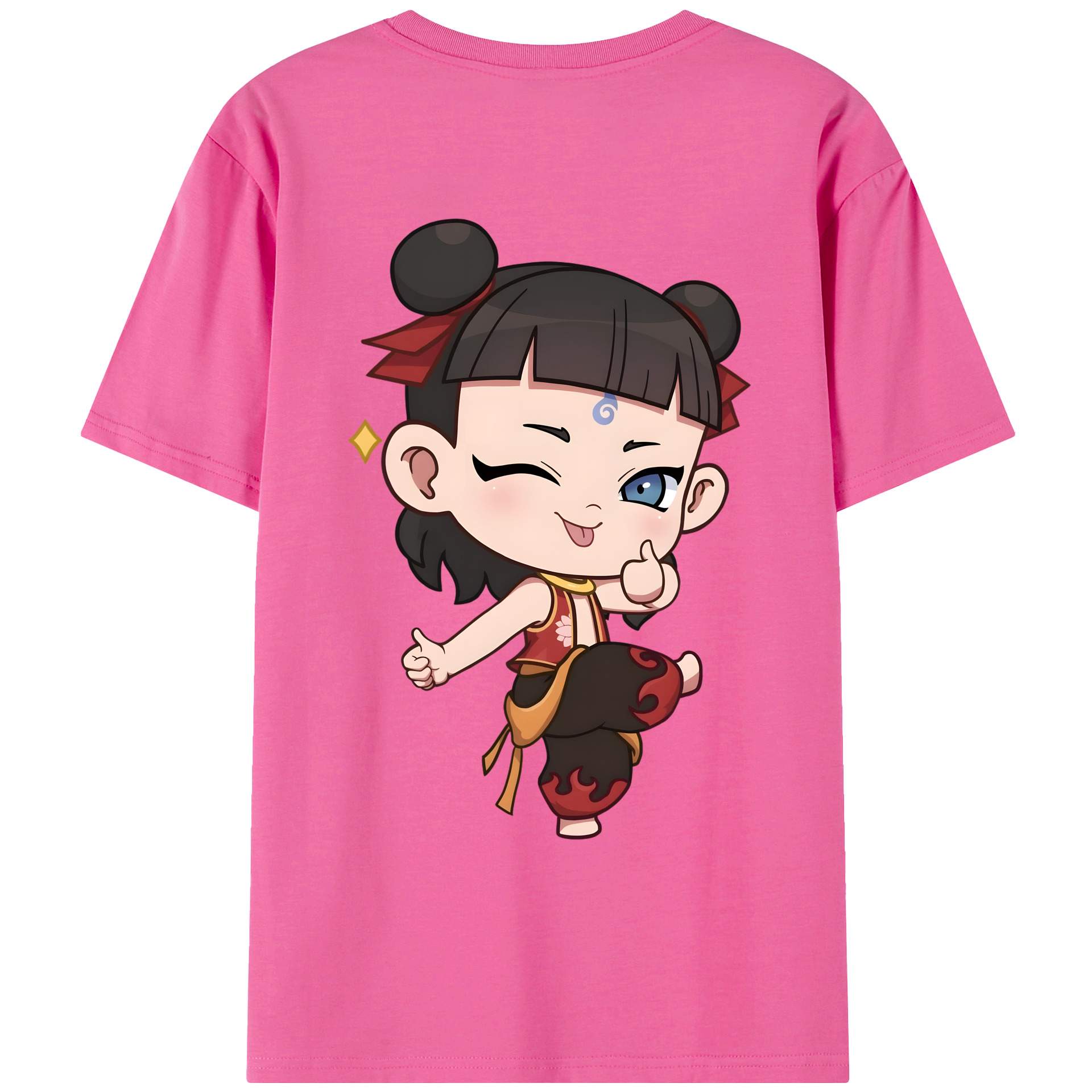 （画像用） Ne Zha 2 ナタ 魔童の大暴れ レディース半袖Tシャツ(バックプリント)